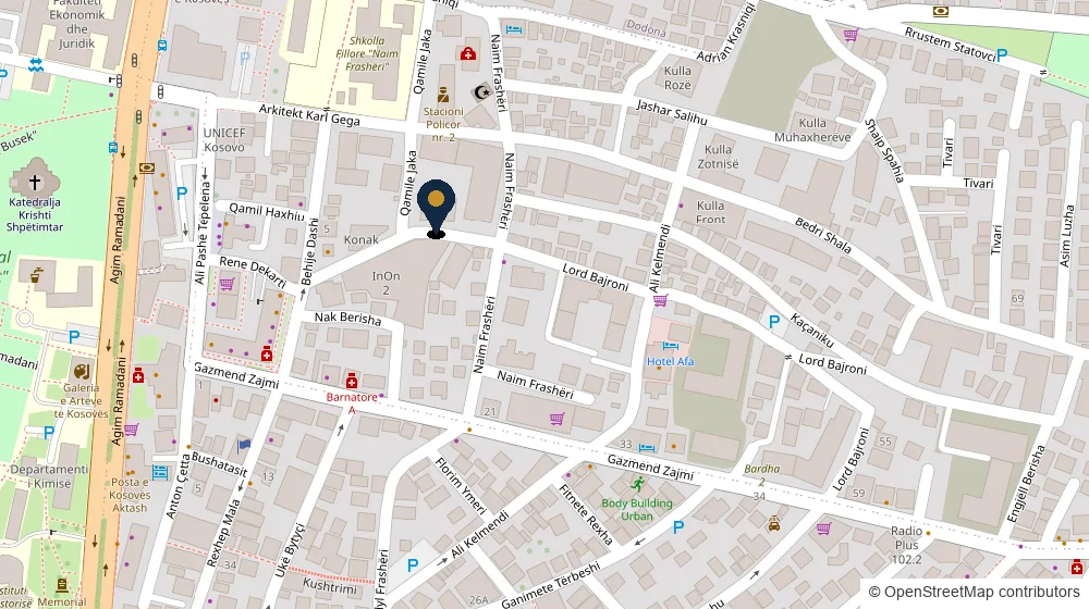 Map showing Trankos Consulting, 17 Lordi Bajron, Prishtina